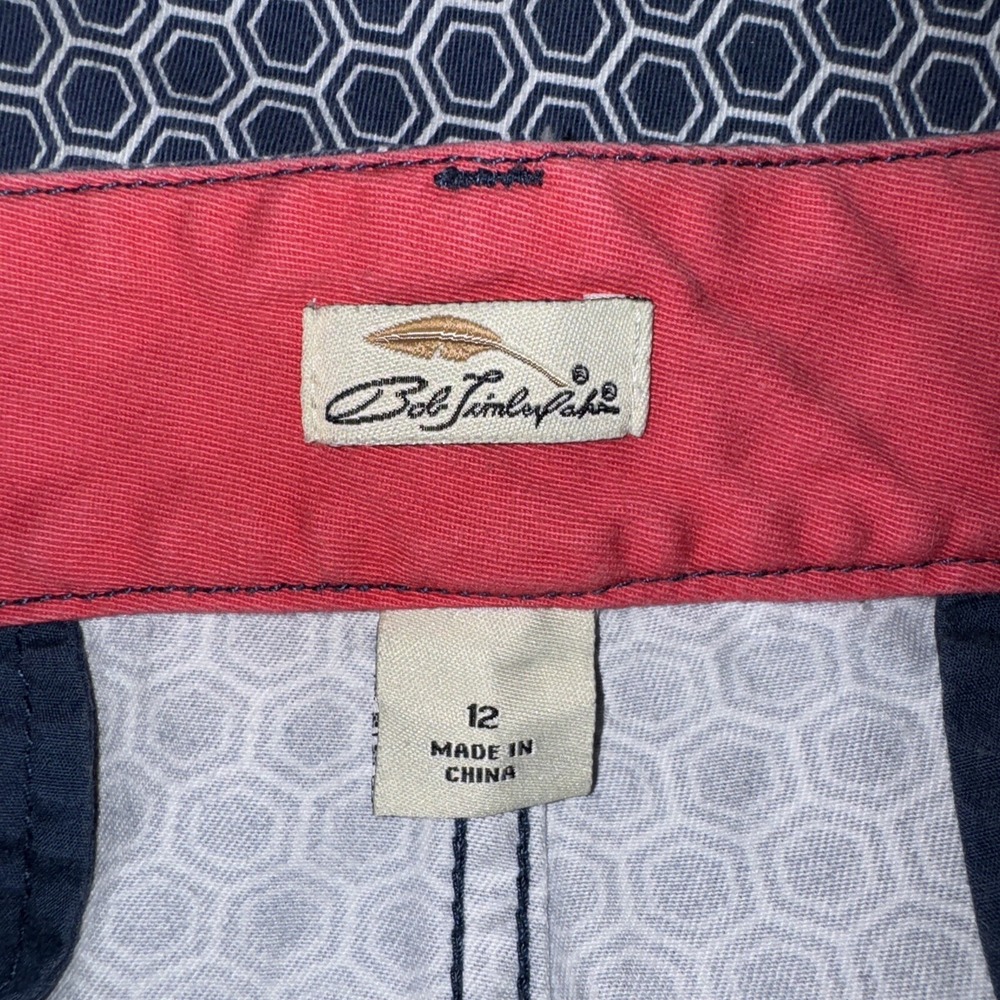 Bob Timberlake Shorts Women's Size 12 Blue Hexagonal Pattern - Picture 4 of 5
